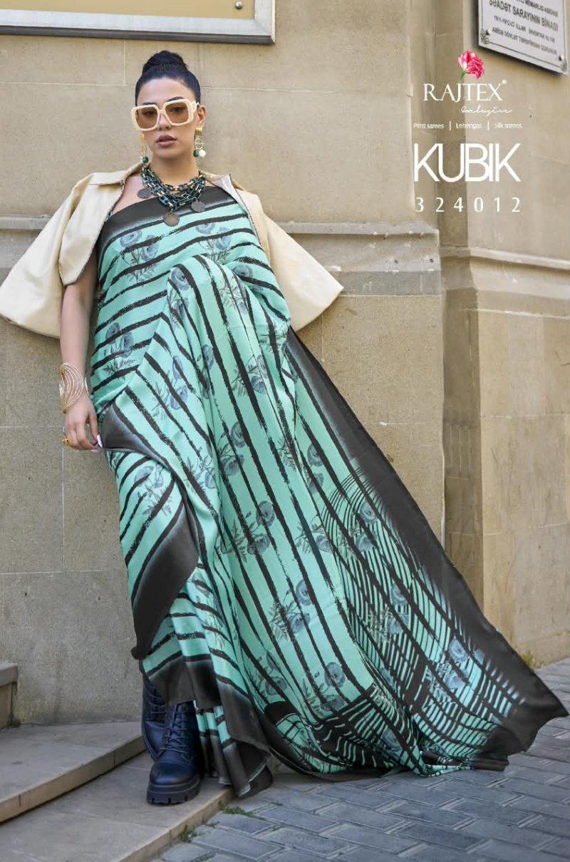Kubik Nx By Rajtex Satin Crepe Printed Fancy Saree 